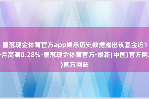 皇冠现金体育官方app娱乐历史数据露出该基金近1个月高潮0.28%-皇冠现金体育官方·最新(中国)官方网站