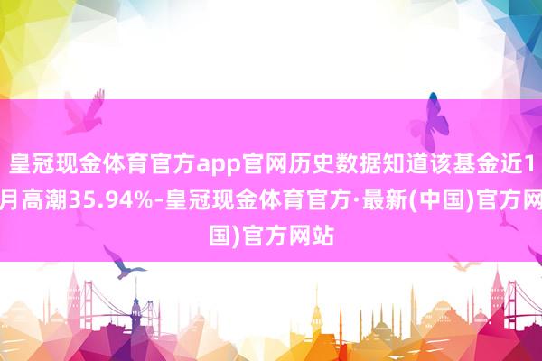 皇冠现金体育官方app官网历史数据知道该基金近1个月高潮35.94%-皇冠现金体育官方·最新(中国)官方网站