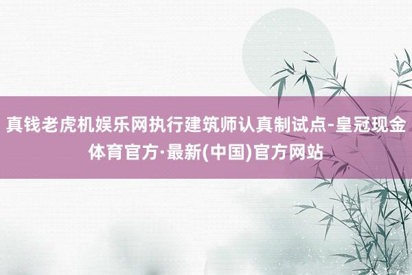 真钱老虎机娱乐网执行建筑师认真制试点-皇冠现金体育官方·最新(中国)官方网站