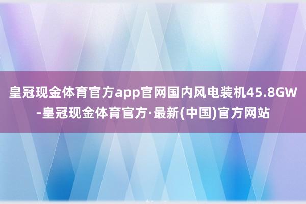 皇冠现金体育官方app官网国内风电装机45.8GW-皇冠现金体育官方·最新(中国)官方网站