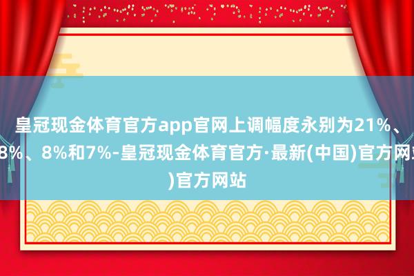 皇冠现金体育官方app官网上调幅度永别为21%、18%、8%和7%-皇冠现金体育官方·最新(中国)官方网站