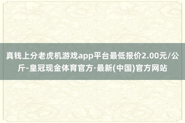 真钱上分老虎机游戏app平台最低报价2.00元/公斤-皇冠现金体育官方·最新(中国)官方网站