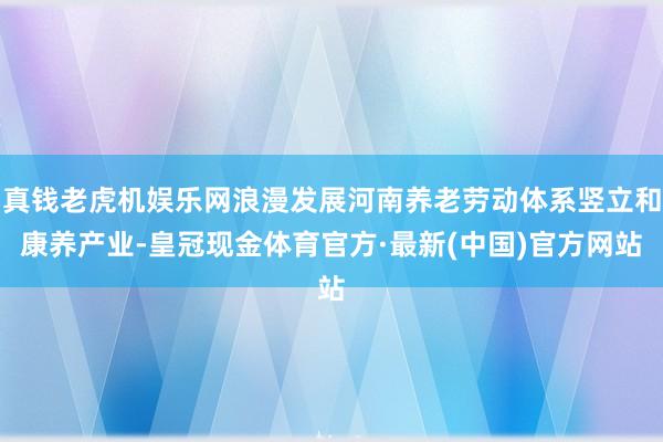 真钱老虎机娱乐网浪漫发展河南养老劳动体系竖立和康养产业-皇冠现金体育官方·最新(中国)官方网站