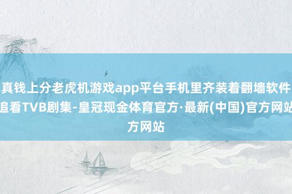 真钱上分老虎机游戏app平台手机里齐装着翻墙软件追看TVB剧集-皇冠现金体育官方·最新(中国)官方网站